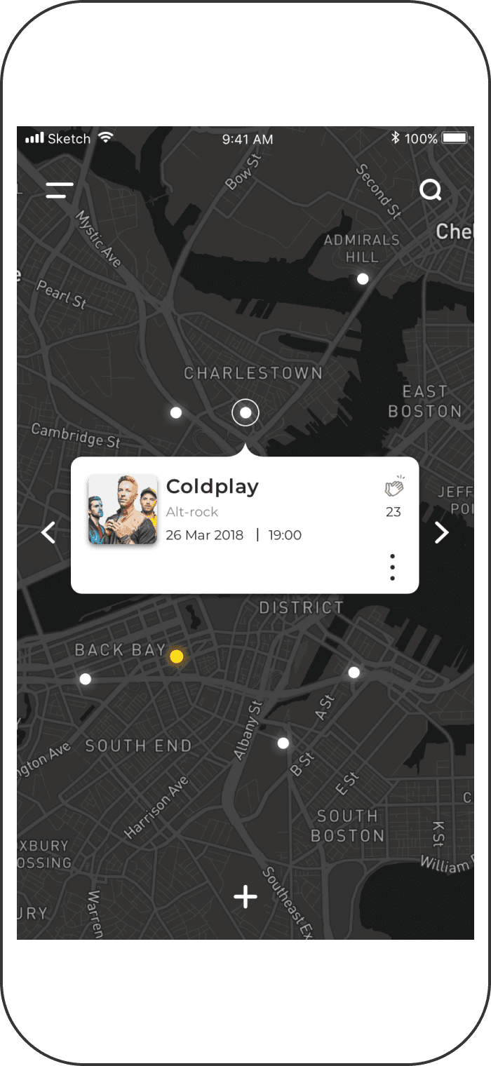 Finding music events nearby