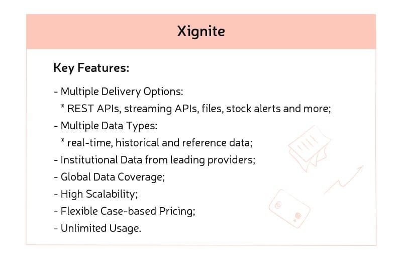 Xignite API features