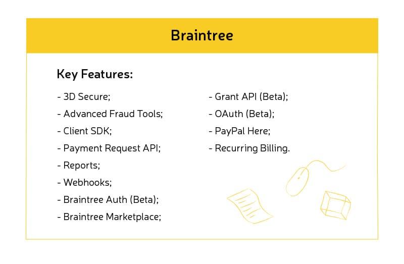 Braintree API features