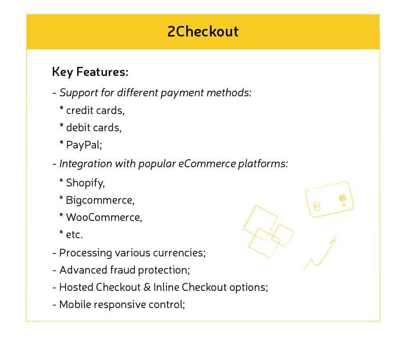 2Checkout API features