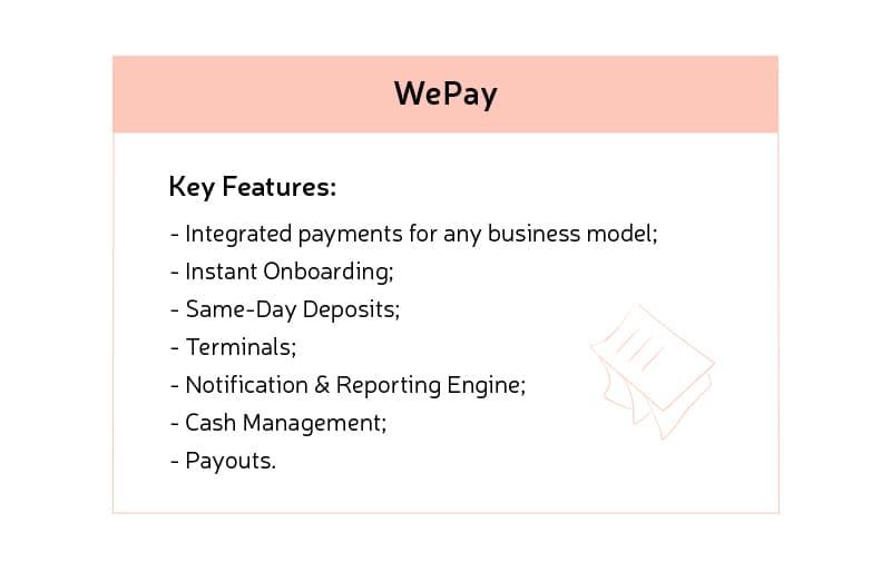 WePay API features