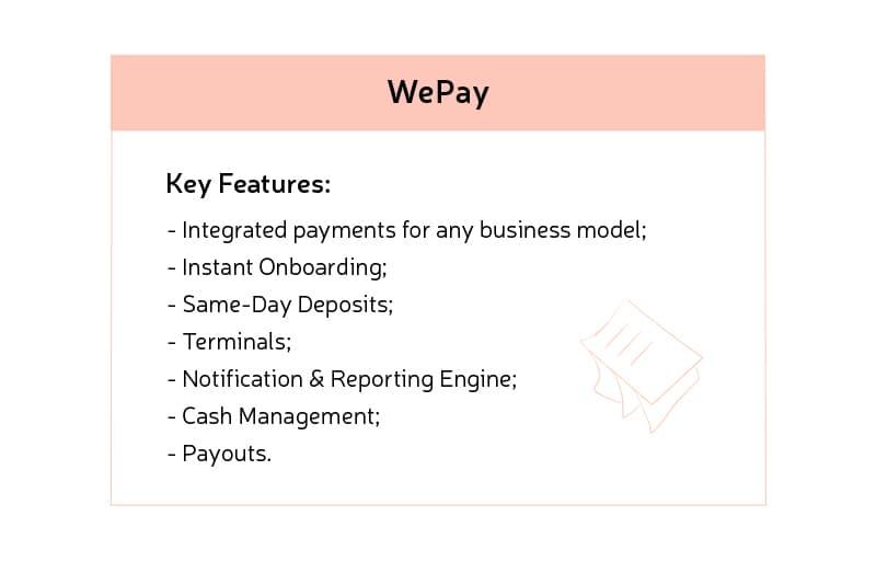 WePay API features