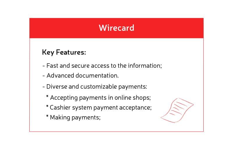 Wirecard API features