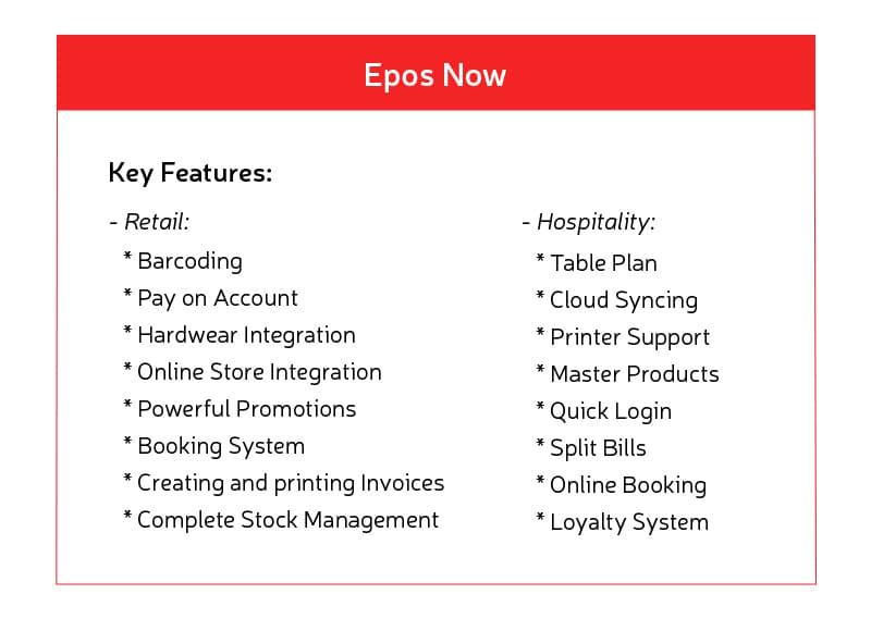 Epos Now API features
