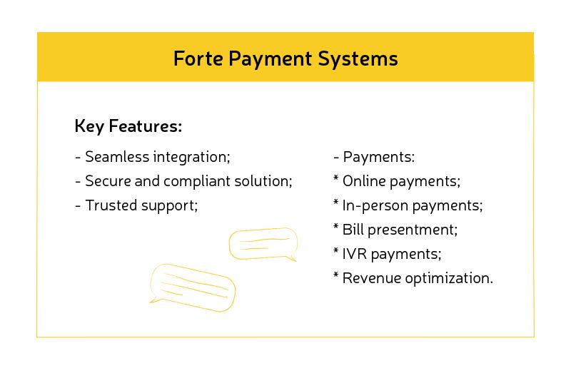 Forte Payment Systems API features