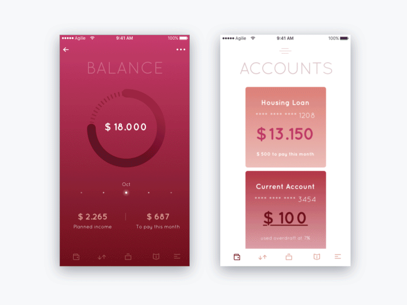 banking app animation