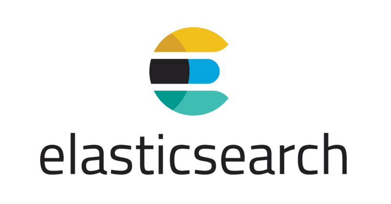 Elasticsearch logo with stylized multicolored "E" symbol above the word "elasticsearch" in black lowercase letters.