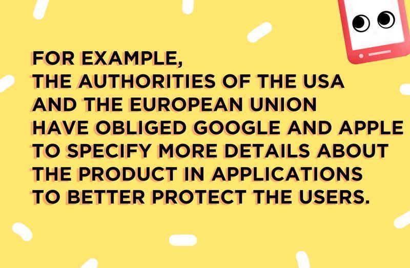 App monetization quote on yellow background with cartoon phone, highlighting in-app ads as the most popular model and subscriptions as the most profitable.