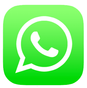 WhatsApp logo icon with a white phone symbol inside a speech bubble on a green gradient background.