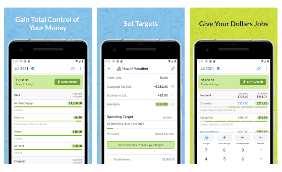 features of a  budgeting app like mint