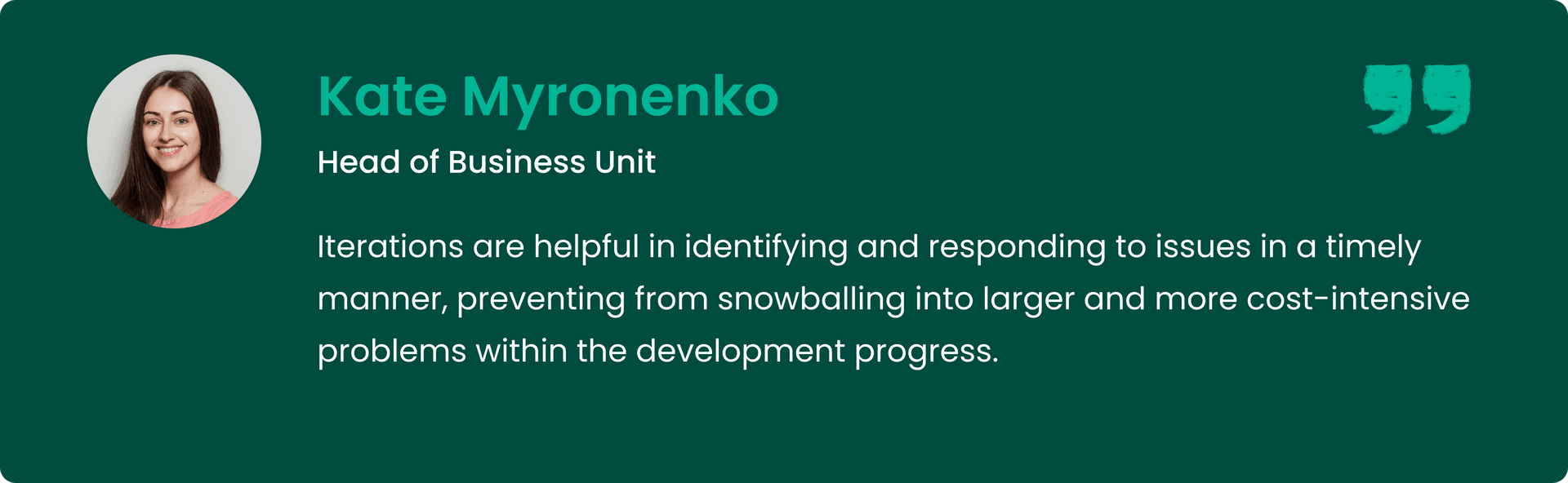 Kate Myronenko, Head of Business Unit at Agilie on the essence of iterations.