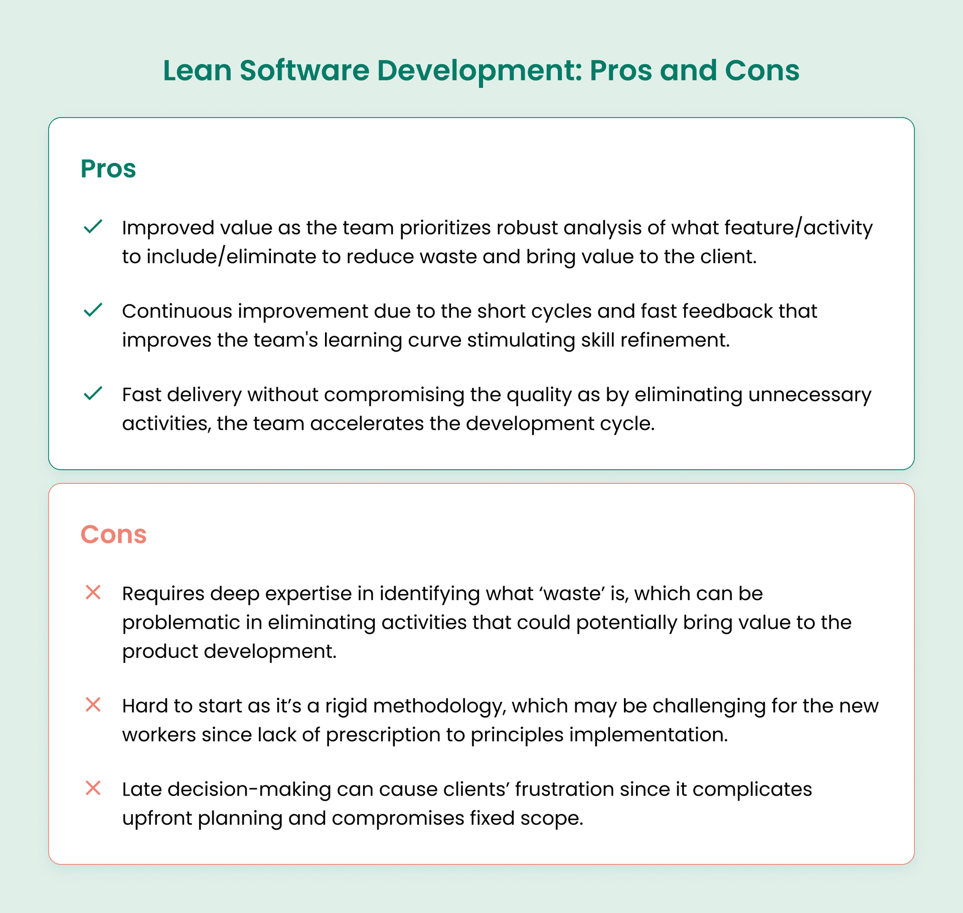 Lean Software Development: Pros and Cons