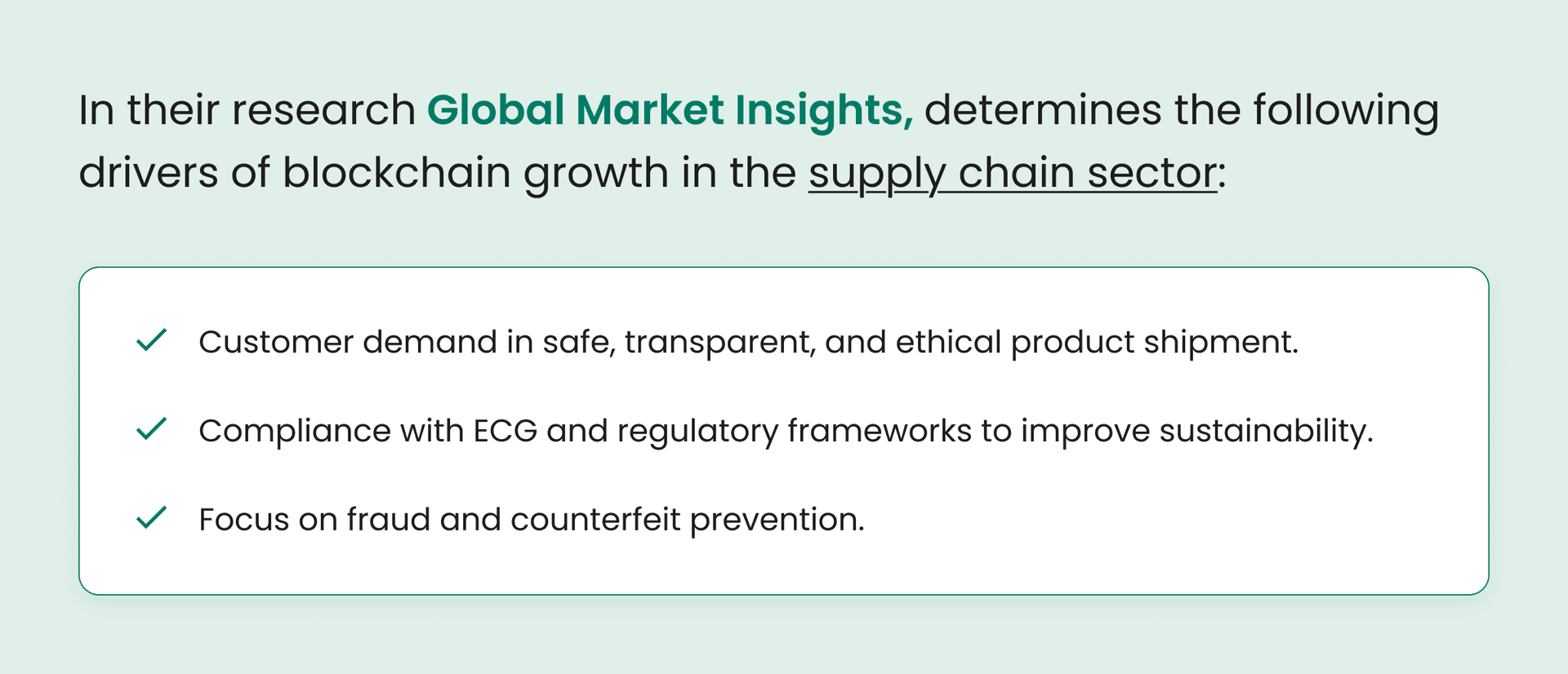 Growth Drivers for Blockchain in Supply Chain Sector.